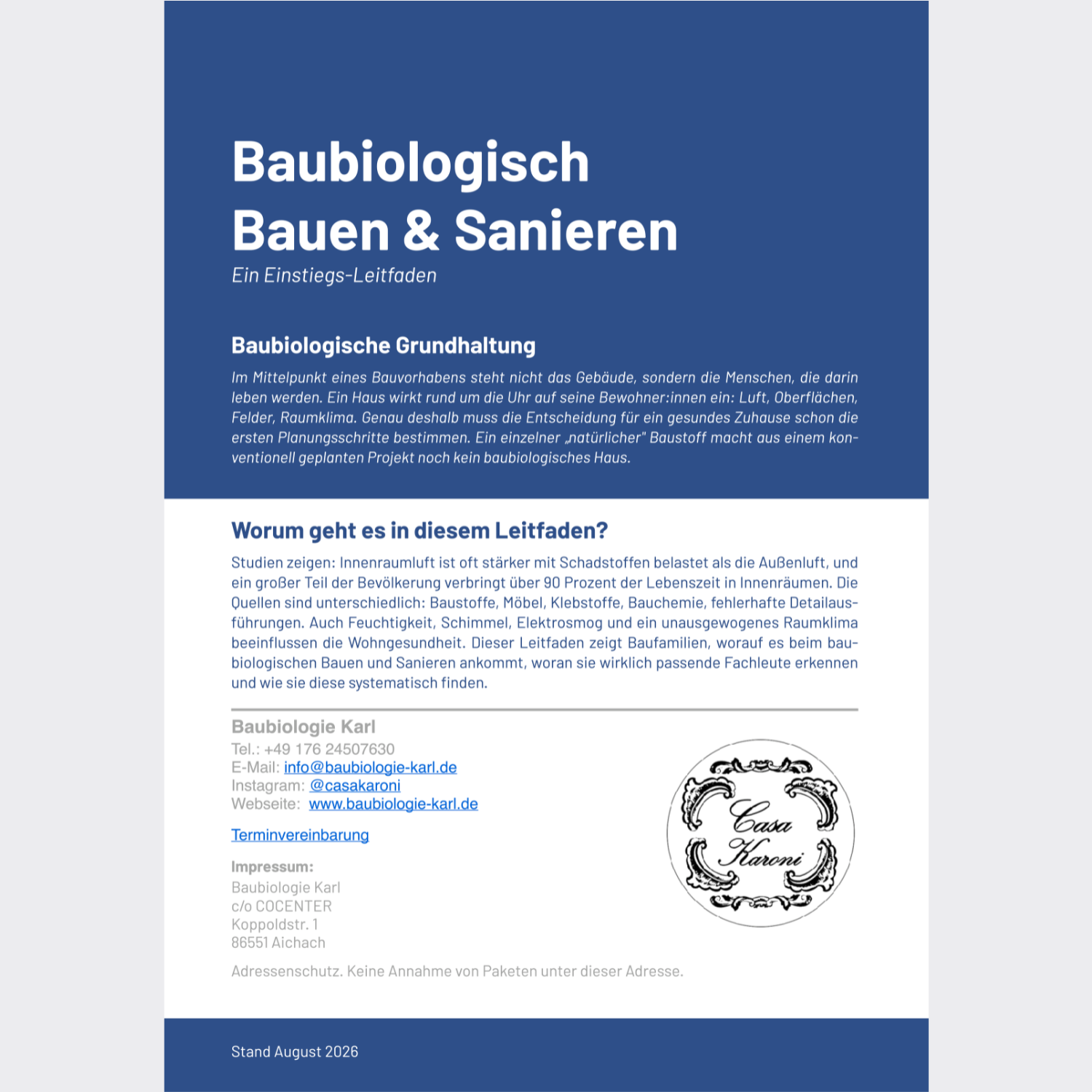 Leitfaden: Baubiologisch Bauen & Sanieren (digital)
