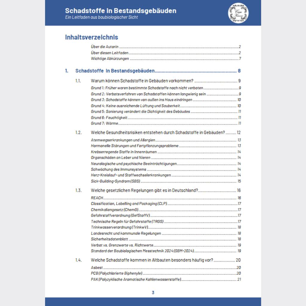 Schadstoffe in Bestandsgebäuden. Ein Leitfaden aus baubiologischer Sicht