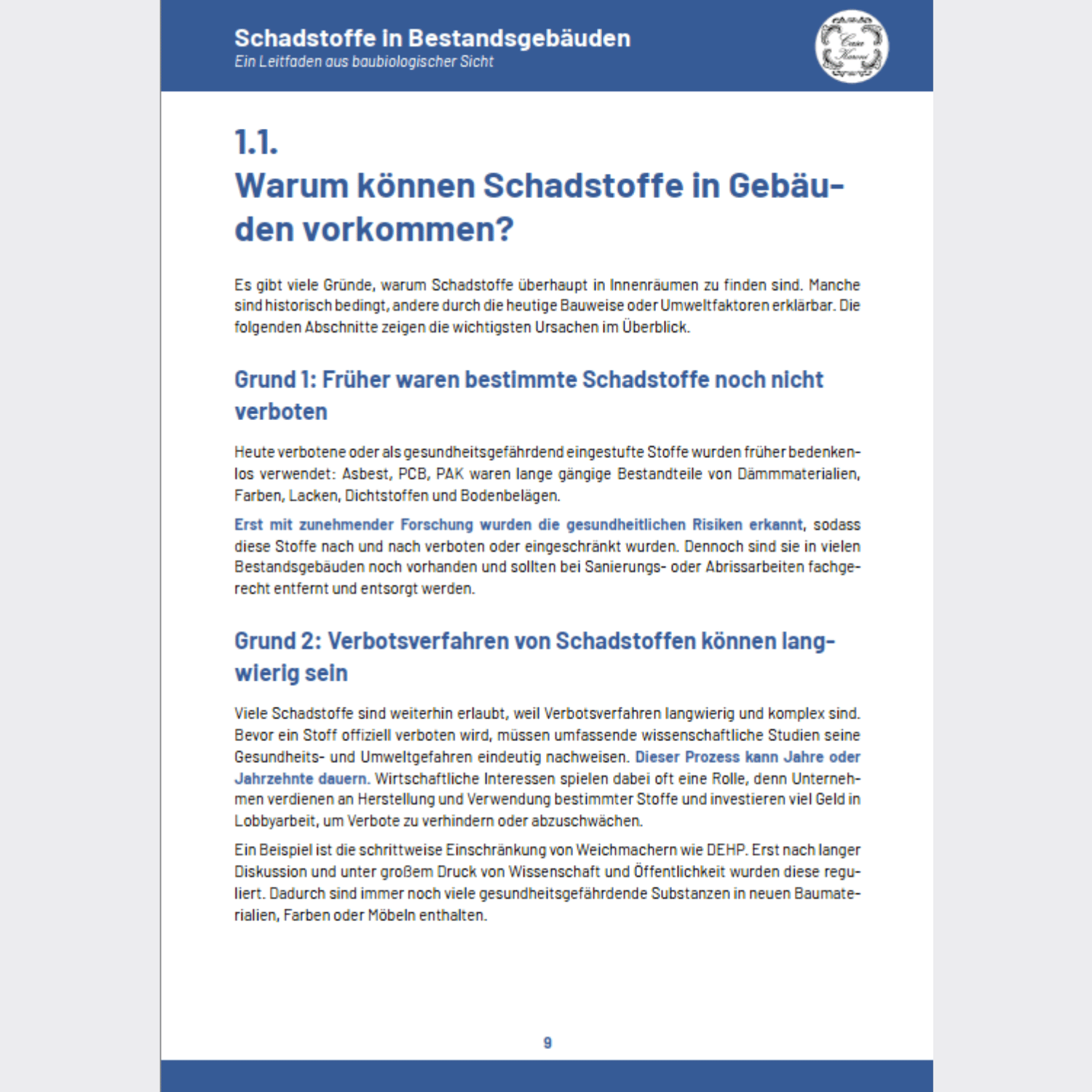 Schadstoffe in Bestandsgebäuden. Ein Leitfaden aus baubiologischer Sicht